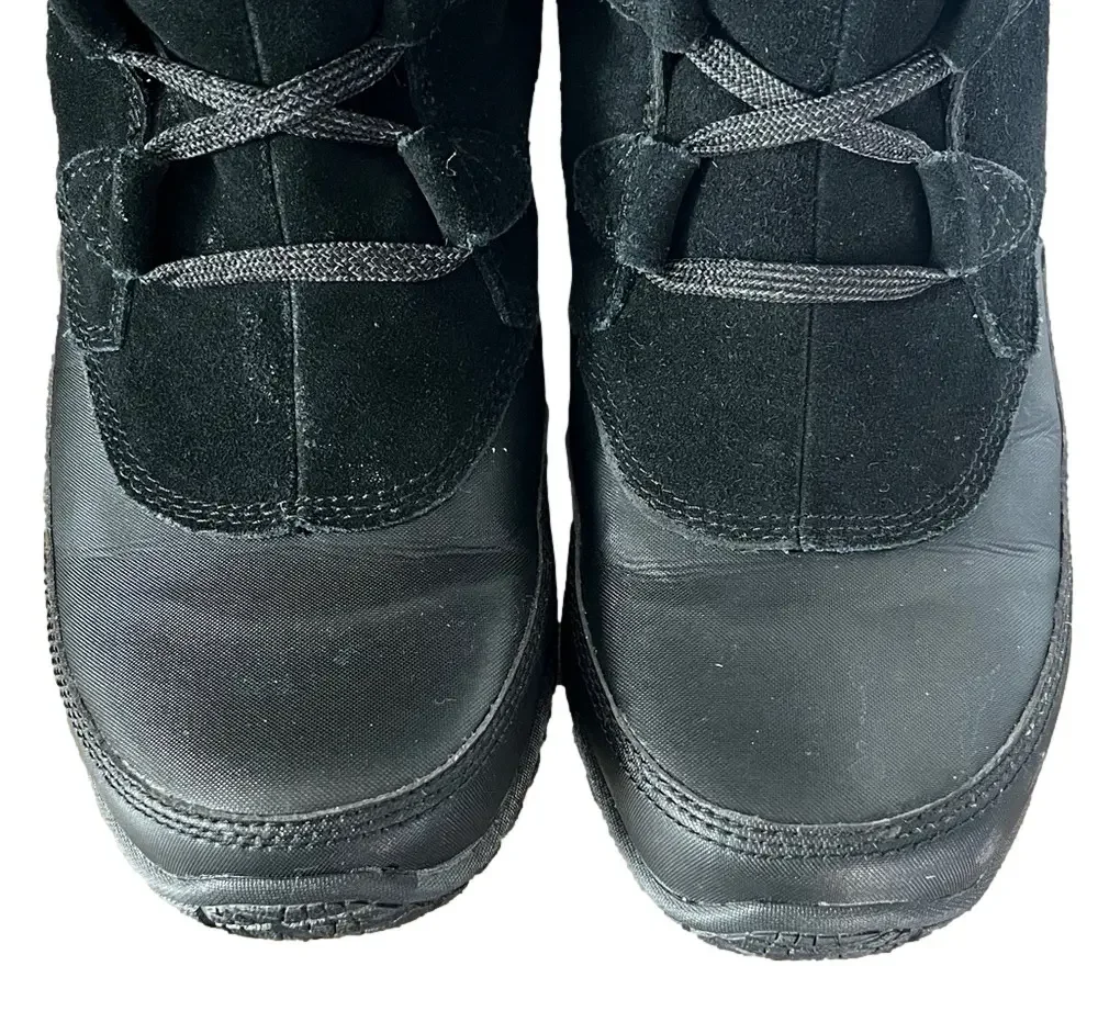 The North Face Womens Nuptse Purna Winter Boots Faux Fur Trim Black Size 8.5